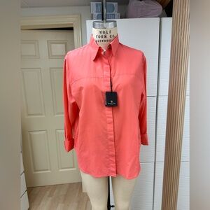 Massimo Dutti. Size 12. Scarlet color. Long sleeve. Front/back yoke. New w/tag